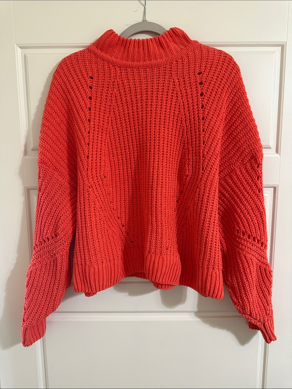 HYFVE Coral-Red Chunky Cowl Neck Sweater